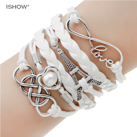 double leather multilayer Charm  bracelet for woman jewelry