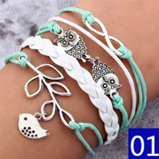 double leather multilayer Charm  bracelet for woman jewelry